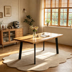 Modern 47.2"-63" Extendable Rectangular Dining Room Table, Walnut