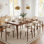UVV Dining Chairs Set of 4, Metal Kitchen Chairs with Modern Fabric Upholstered for Dining Room, Beige