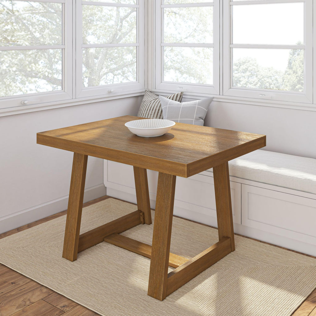 Plank+Beam Classic 72 Inch Dining Table, Rectangular, Pecan Wirebrush