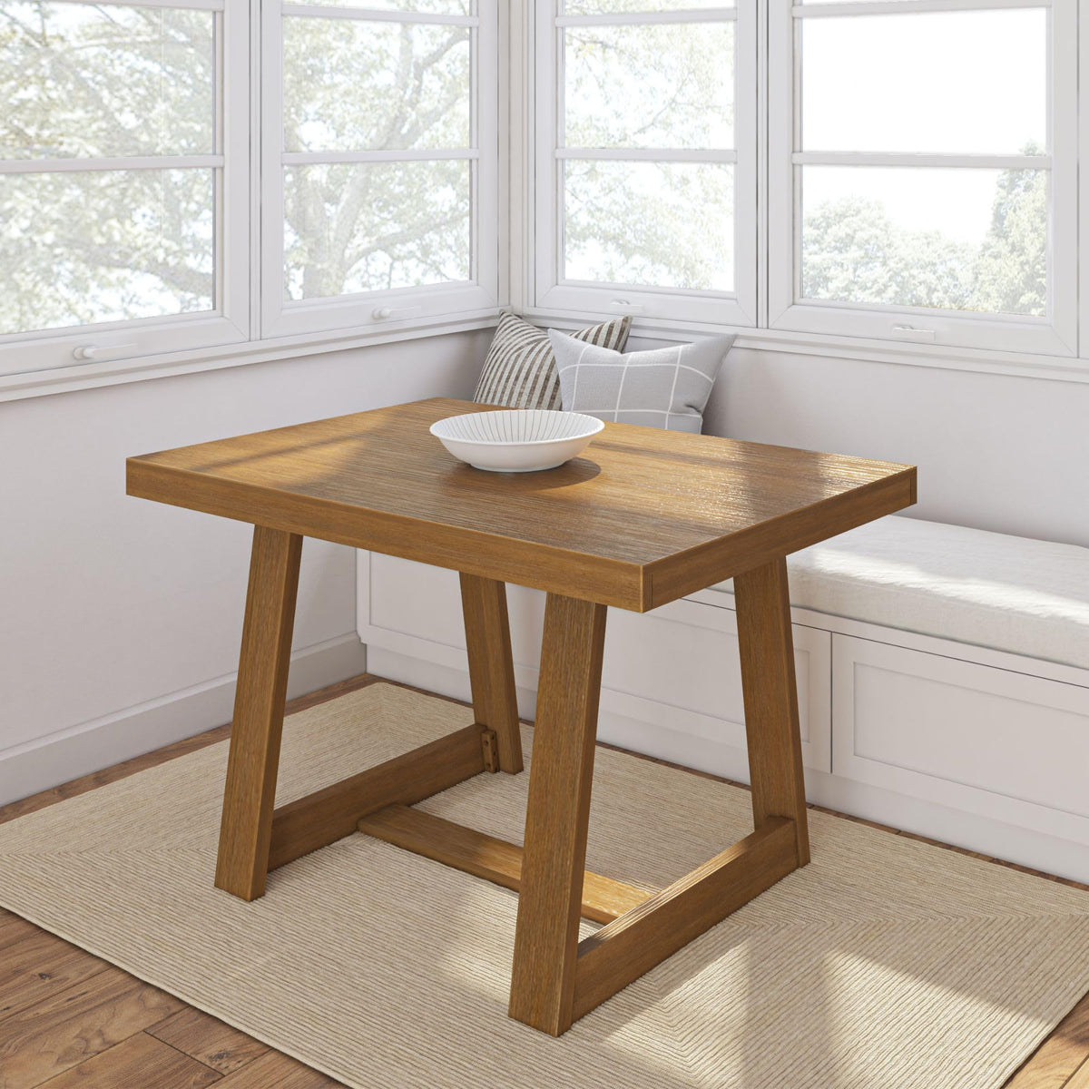 Plank+Beam Classic 72 Inch Dining Table, Rectangular, Pecan Wirebrush