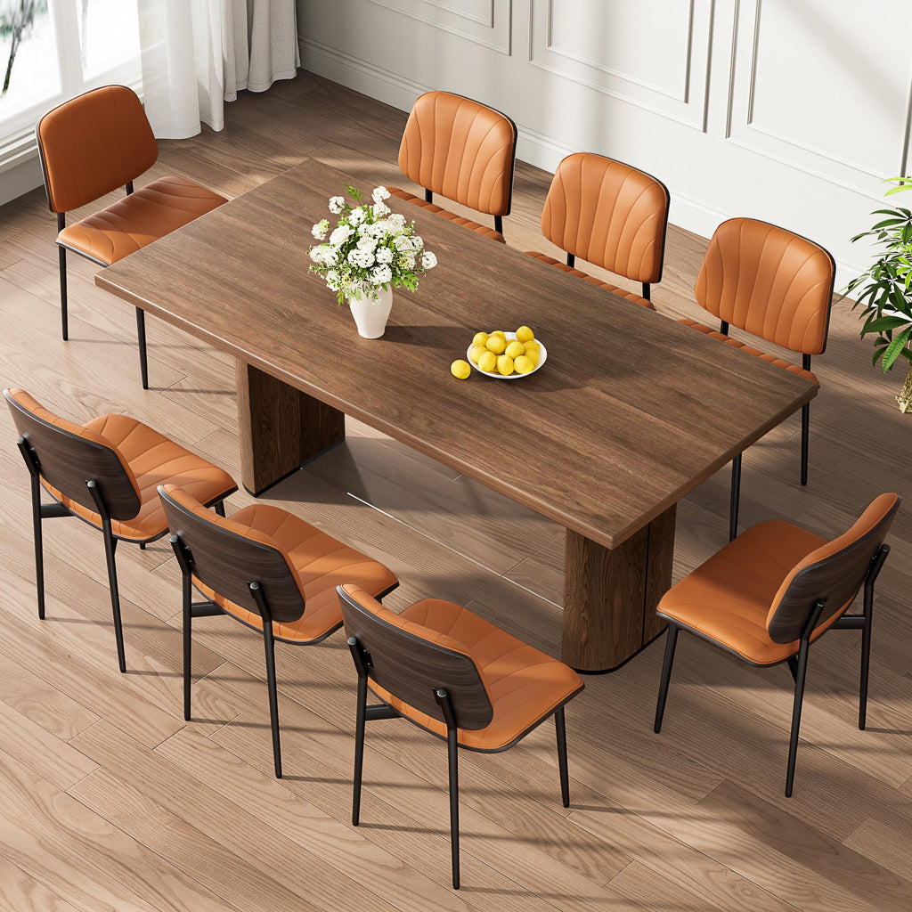 REONEY Dining Chairs Set of 2, Mid-Century Modern Kitchen Chairs, Black