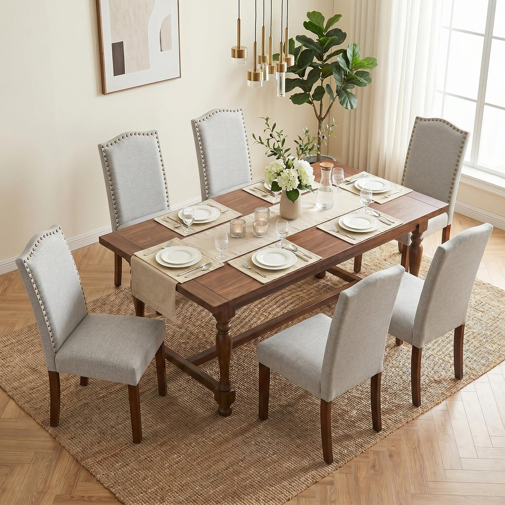 Upholstered Dining Chair Set of 6, PU Leather Kitchen Chair