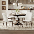 MALOL Upholstered Kitchen Chairs Set of 6, Modern Kitchen Chairs with High Back, Padded Fabric Dining Room Chair with Solid Wood Legs for Restaurant/Cafe/Home, Light Beige