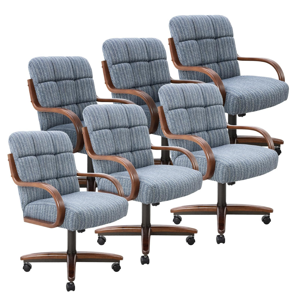 Chromcraft Ryland Swivel-Tilt Caster Dining Chair - Chestnut -Earth - 4pc