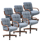 Chromcraft Ryland Swivel-Tilt Caster Dining Chair - Chestnut -Earth - 4pc