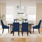 COLAMY Wingback Upholstered Dining Chairs Set of 4, Fabric Side Dining Room Chairs with Tufted Button, Living Room Chairs for Home Kitchen Resturant- Beige
