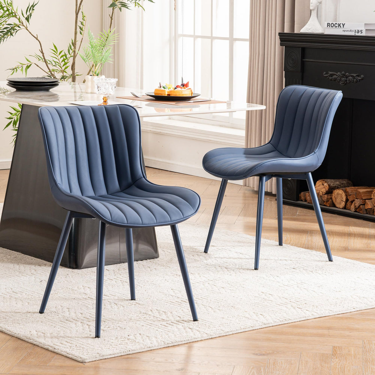 YOUNUOKE Dining Chairs Set of 2 Mid-Century Modern Kitchen Chairs Khaki