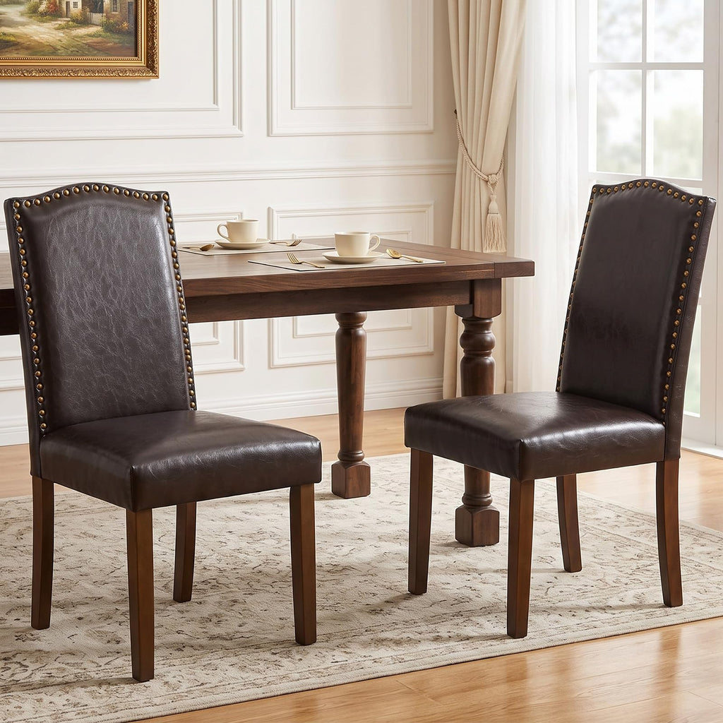 DUMOS Dining Chairs Set of 6, PU Leather Kitchen Chairs for Living Room