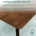 Acacia Verve 48" Solid Wood Dining Table for 4, Rectangular Acacia Wood Kitchen Table, Modern Farmhouse Style, Rustic Natural Finish, Dining Room Furniture, Seats 4 Comfortably, Walnut
