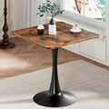 HOOBRO Dining Table, Square Dining Table for 2, 27.6" Dining Room Table for Small Spaces, Tulip Kitchen Table, Anti-Slip Heavy Base, Easy to Assemble, for Living Room, Kitchen, Rustic Brown BF18CZ01