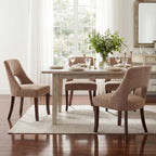 UVV Wooden Dining Chairs Set of 2, Mid Century Modern Chenille Upholstered Dining Room Chair Kitchen Chairs, Farmhouse Dinner Chair with Solid Wood Legs for Kitchen Dining Room, Green