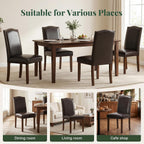Upholstered Dining Chair Set of 6, PU Leather Kitchen Chair