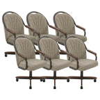 Chromcraft Bailey 4pc Swivel Kitchen Dining Chair - Light Sand-Chestnut