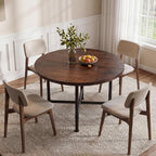 LITTLE TREE 55 Inch Solid Wood Rectangular Dining Table, 29.53" Standard Dining Height Farmhouse Kitchen Table with Thick Sturdy Legs, Compact 4‑6 Person Dinner Table, Rustic Brown, Table Only
