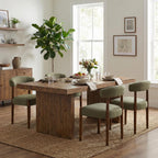 VKNOW Wooden Dining Chairs Set of 4 with Walnut Wood Legs and Curved Back