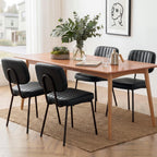 OLIXIS Dining Chairs Set of 6, Upholstered Kitchen Chairs, Black