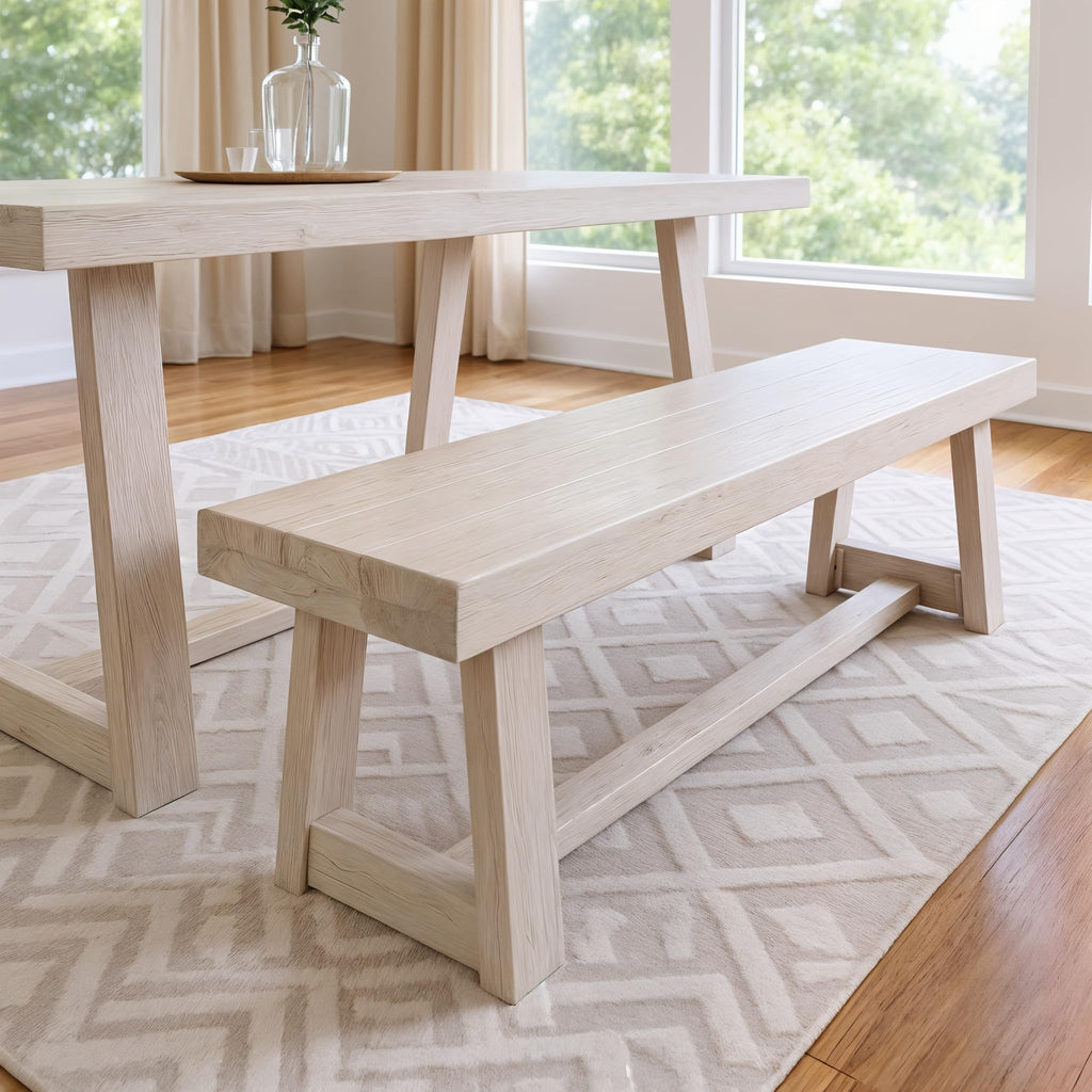 Plank+Beam Classic 72 Inch Dining Table, Rectangular, Pecan Wirebrush