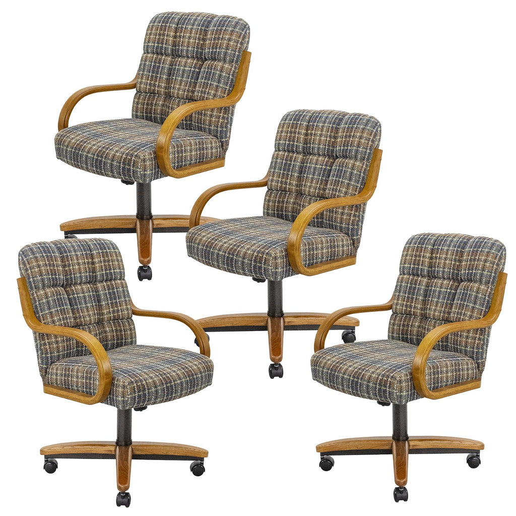 Chromcraft Ryland Swivel-Tilt Caster Dining Chair - Chestnut -Earth - 4pc