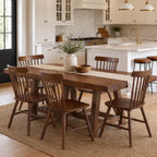 Windsor Dining Chairs Set of 6, Spindle Back Wooden Chairs