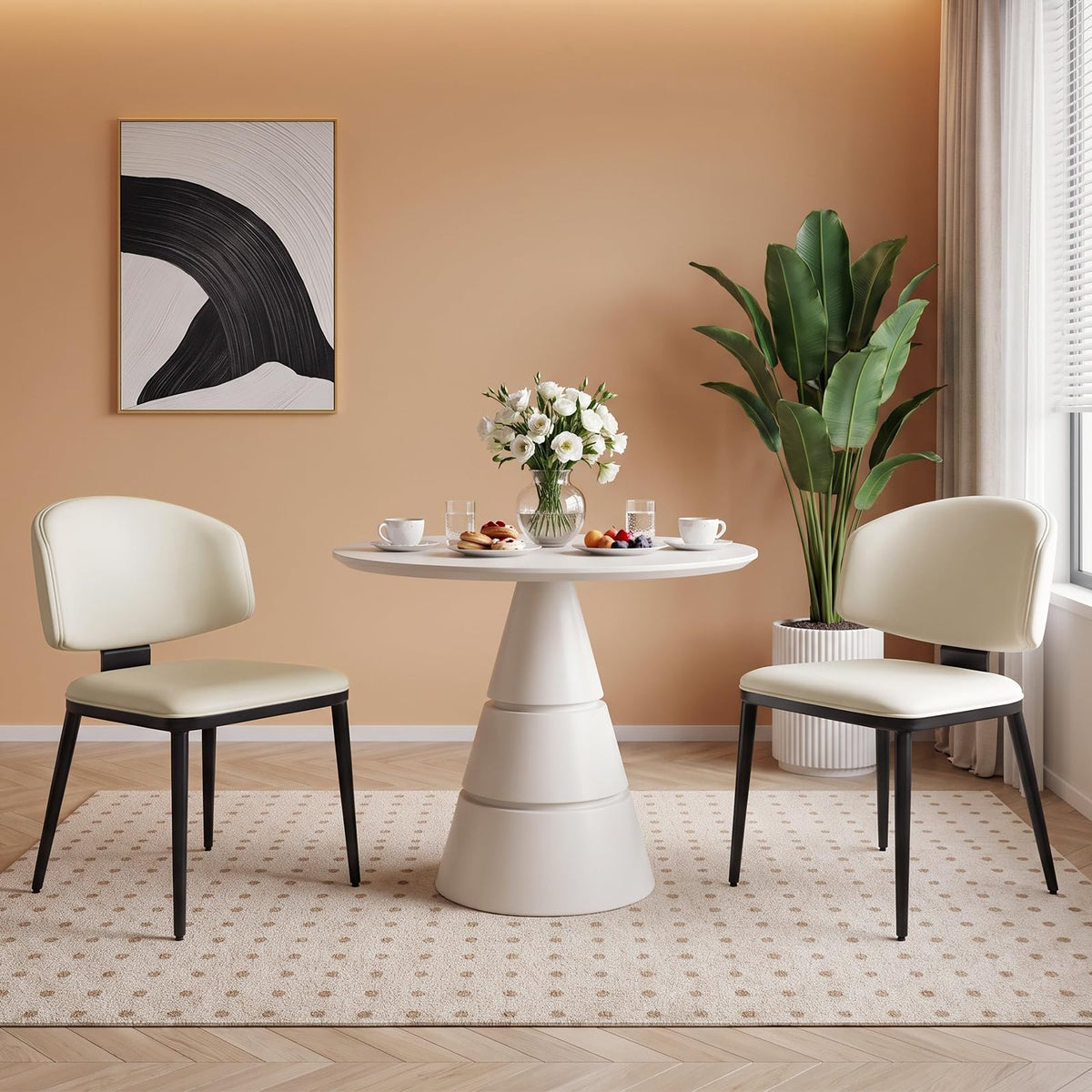 Dining Chairs Set of 4, Faux Leather Kitchen & Dining Chairs
