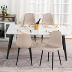 Homy Casa 63-Inch Dining Table Rectangular Kitchen Table for 4-6, Dining Room Table with Wooden Top and Metal Legs, White Marble