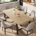 Garvee 71" Farmhouse Dining Table, Rustic Kitchen Table, Brown