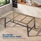 GarveeHome Industrial Dining Table for 6-8 People, 70.87" Long Large Kitchen Table with Sturdy Metal Frame, Rectangular Counter for Dinner, Kitchen, Dining Room (Natural, 71" Non-extendable)