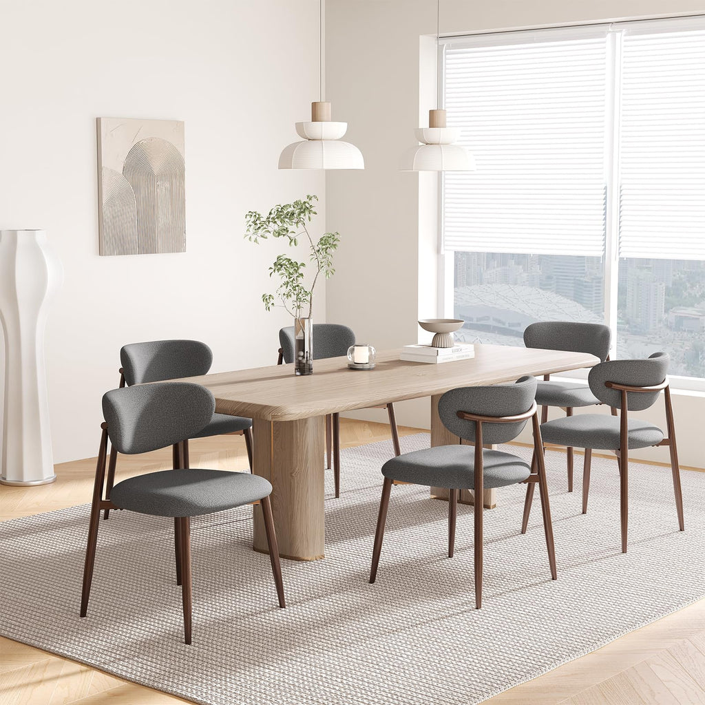 MALOL Dining Chairs Set of 4, Curved Back Kitchen Room Chairs with Metal Legs and Anti Slip Pads, Upholstered Dining Chair for Home and Restaurant, Beige
