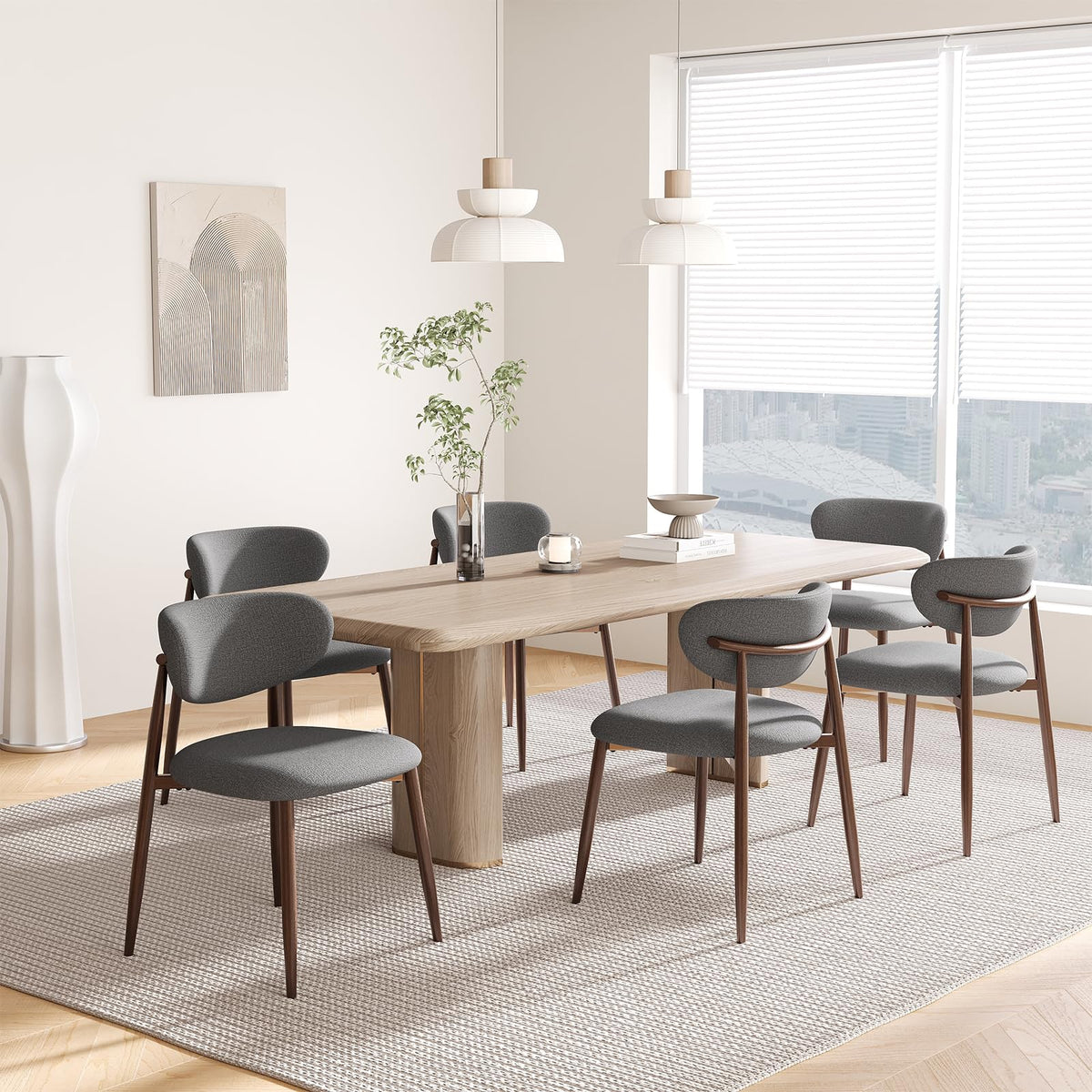 MALOL Dining Chairs Set of 4, Curved Back Kitchen Room Chairs with Metal Legs and Anti Slip Pads, Upholstered Dining Chair for Home and Restaurant, Beige