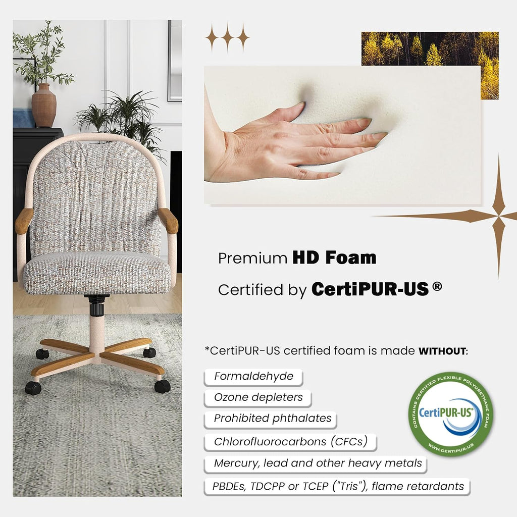 Chromcraft Bailey 4pc Swivel Kitchen Dining Chair - Light Sand-Chestnut