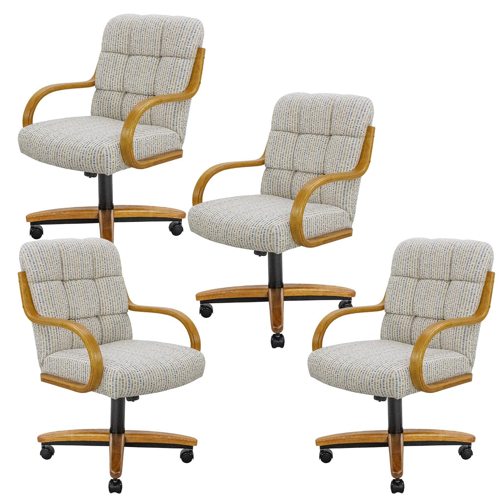 Chromcraft Ryland Swivel-Tilt Caster Dining Chair - Chestnut -Earth - 4pc