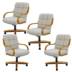 Chromcraft Ryland Swivel-Tilt Caster Dining Chair - Chestnut -Earth - 4pc
