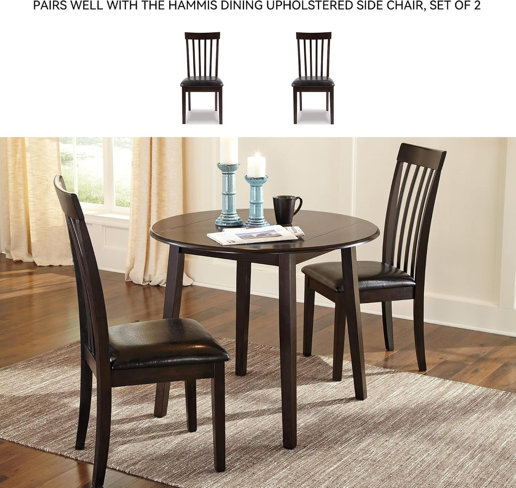 Signature Design by Ashley Small Round Drop Leaf Dining Table, Brown