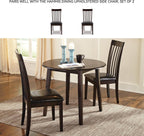 Signature Design by Ashley Small Round Drop Leaf Dining Table, Brown