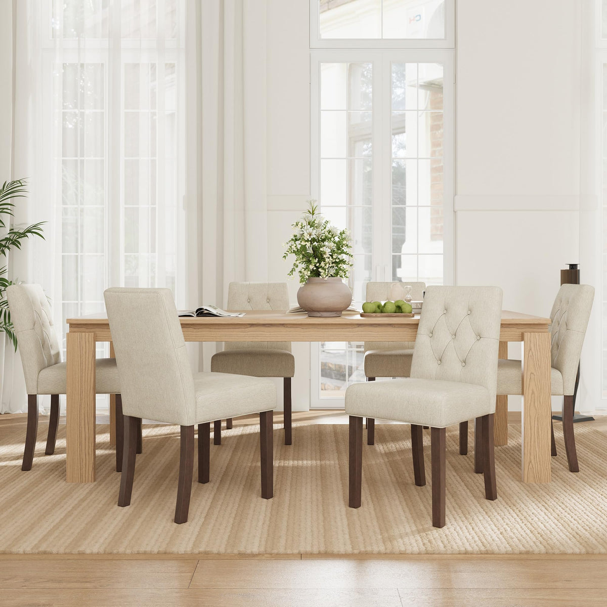 Upholstered Dining Chairs Set of 4 - Modern Parsons Chairs