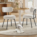VASAGLE Boucle Dining Chairs Set of 4, Upholstered Kitchen Chairs