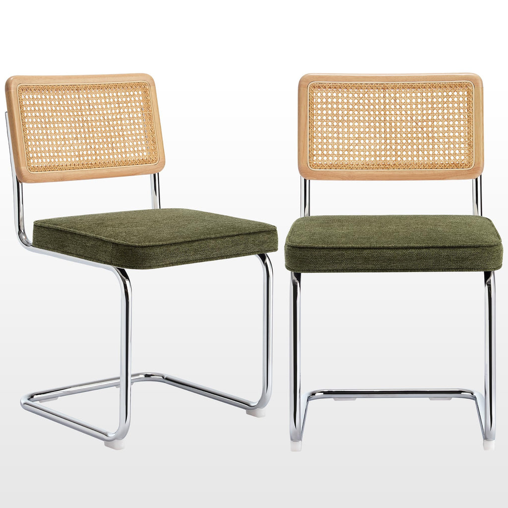 Zesthouse Natural Rattan Dining Chairs Set of 2, Modern Cesca Kitchen Chair
