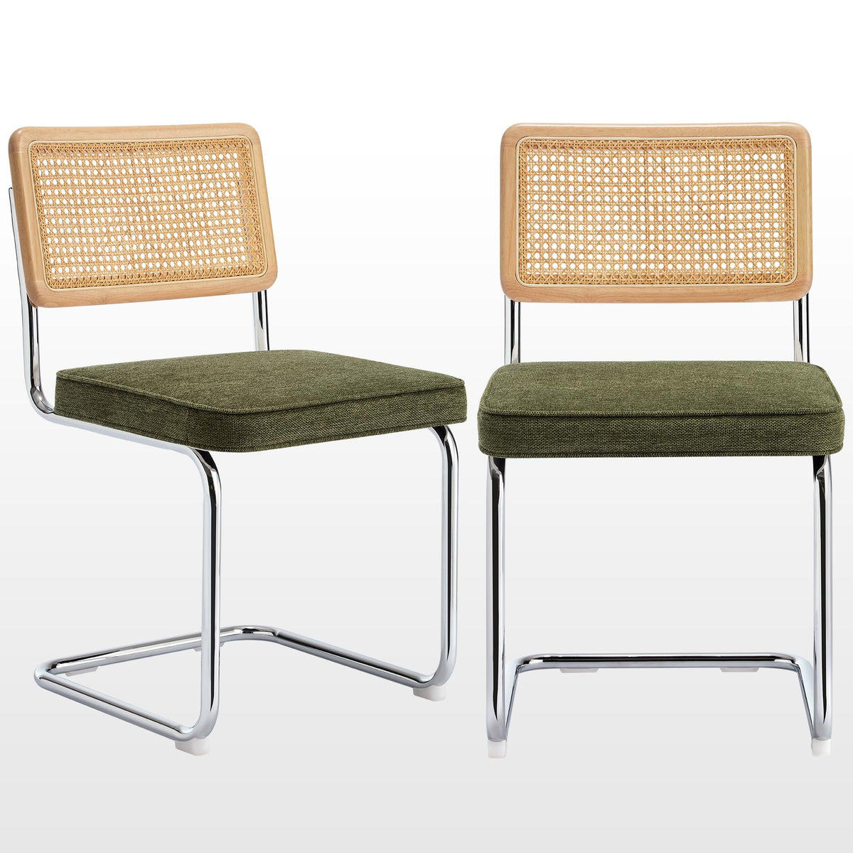Zesthouse Natural Rattan Dining Chairs Set of 2, Modern Cesca Kitchen Chair