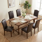 Upholstered Dining Chair Set of 6, PU Leather Kitchen Chair