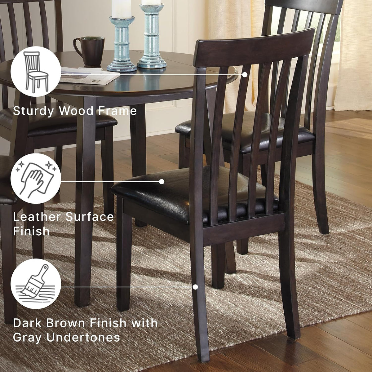 Signature Design by Ashley Hammis Dining Chair, Set of 2, Dark Brown