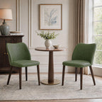 COLAMY Upholstered Dining Chairs Set of 4, Modern Kitchen & Dining Room Chairs with Curved Back, Fabric Padded Seat and Solid Wood Legs, Side Chairs for Restaurant, Cafe & Home, Beige