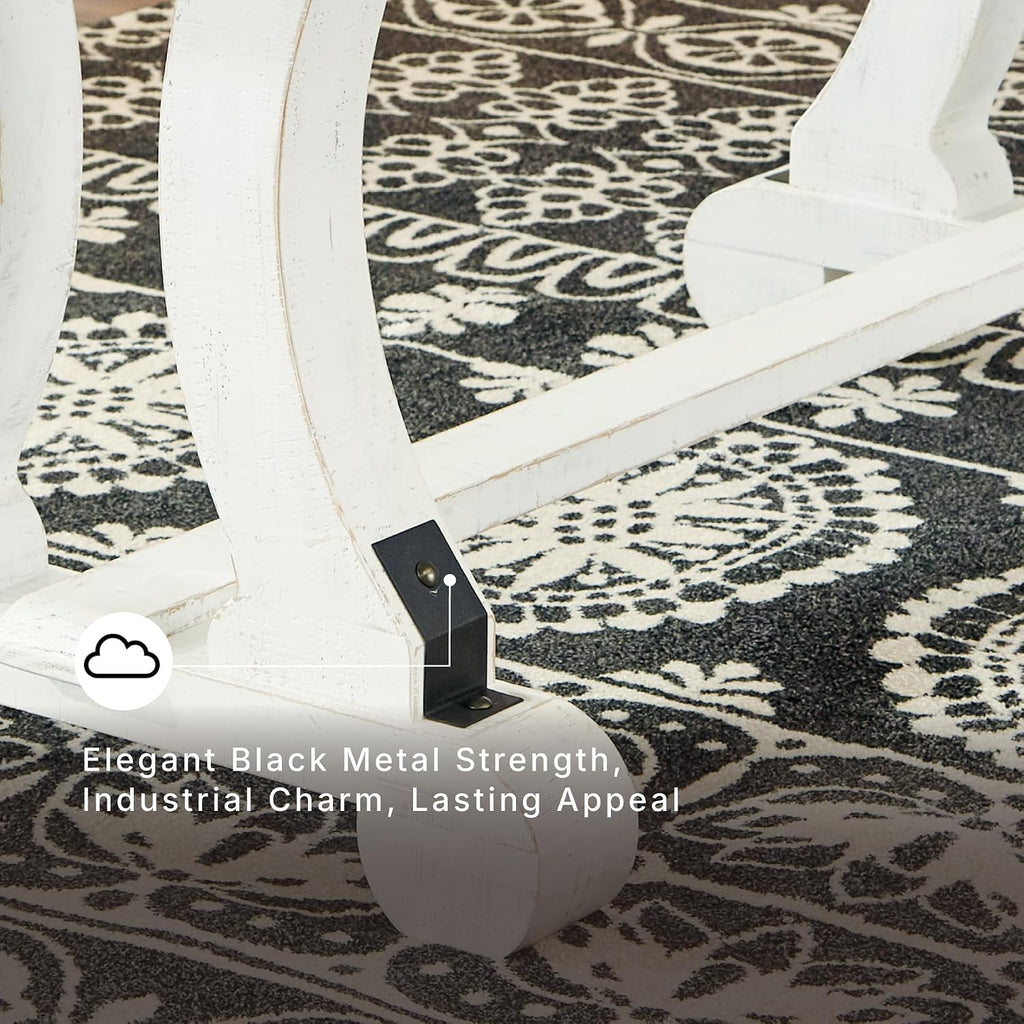 Signature Design by Ashley Valebeck 1-Piece Dining Table, Farmhouse Trestle