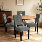 CHUN YI Dining Chairs Set of 4, Upholstered Dining Room Chairs, Modern Farmhouse Parsons Chairs with Solid Wood Legs & Fabric Padded Seat for Kitchen/Living Room/Restaurant, Beige