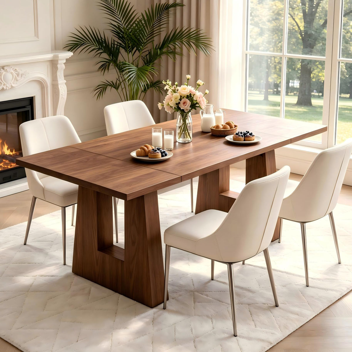 Garvee 63" Dining Table for 4-6 People, Modern Kitchen Table, Light Oak