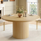 ONBRILL 47 Inch Round Dining Table for 4-6, Walnut