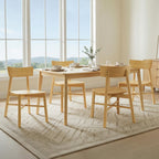 CHITA Soild Wood Dining Chairs Set of 4, Oak Wood Kitchen Chairs, Walnut