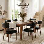 HNY Mid Century Modern Dining Chairs Set of 4, Upholstered Linen Kitchen & Dining Room Chairs with Ergonomic Curved Backrest, Solid Wood Legs, Farmhouse Accent Chair for Home, Apartment, Beige