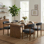 VKNOW Wooden Dining Chairs Set of 4 with Walnut Wood Legs and Curved Back