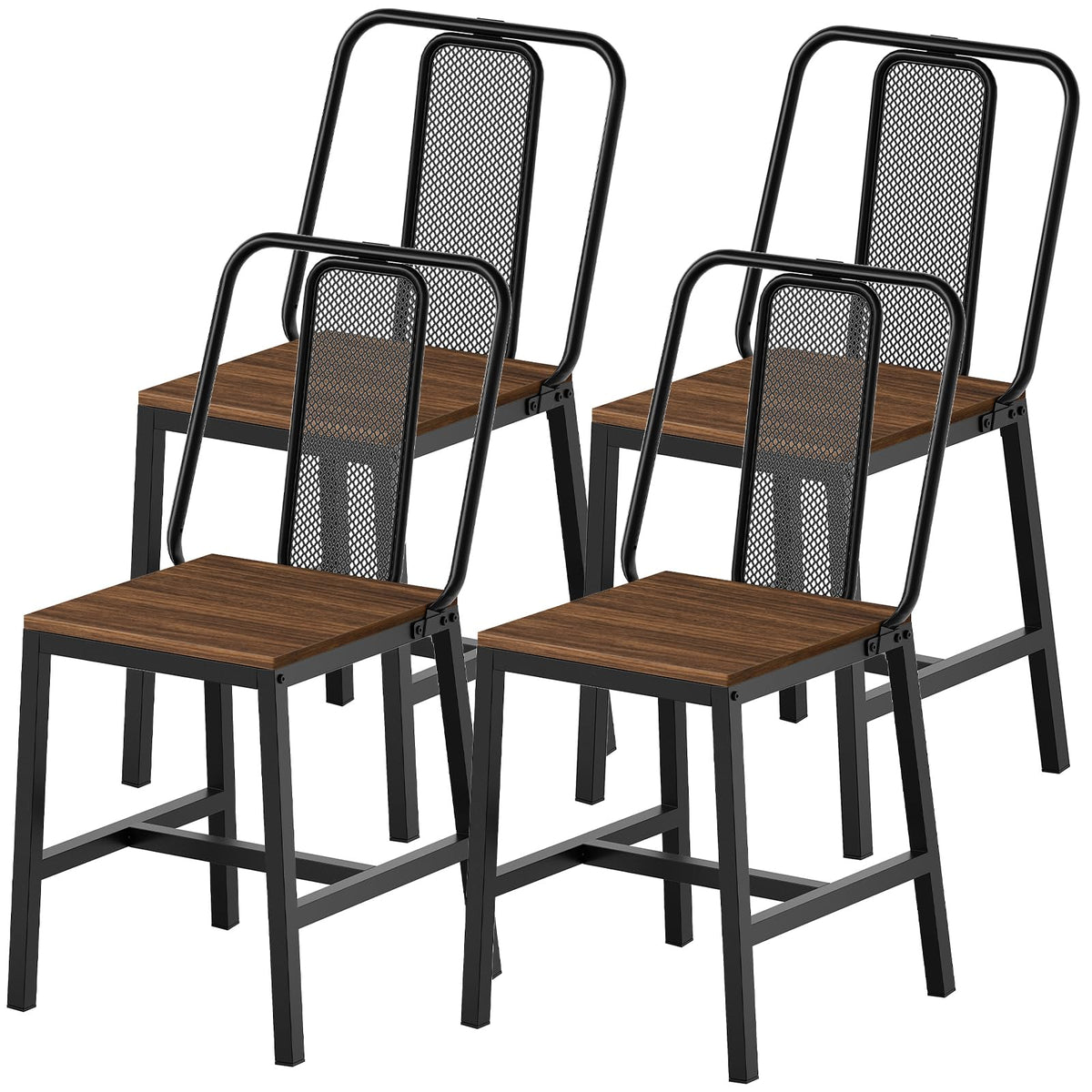 YATINEY Dining Chairs Set of 4, Farmhouse Kitchen Room Chairs, Rustic