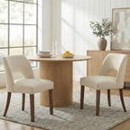 keoni Wooden Dining Chairs Set of 4 with Black Rubberwood Legs and Backrest